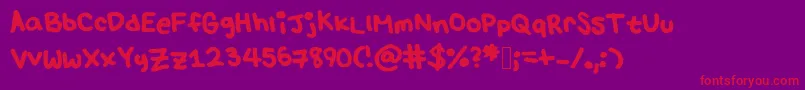 Lulu s font Font – Red Fonts on Purple Background