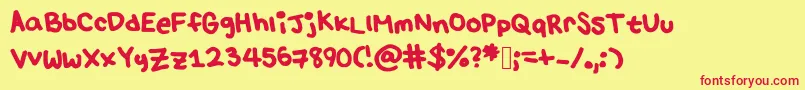 Lulu s font Font – Red Fonts on Yellow Background