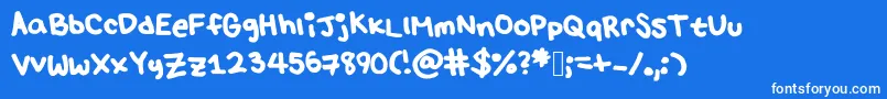 Lulu s font Font – White Fonts on Blue Background