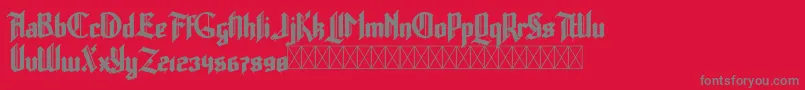 Lumberjack Zombie Font – Gray Fonts on Red Background