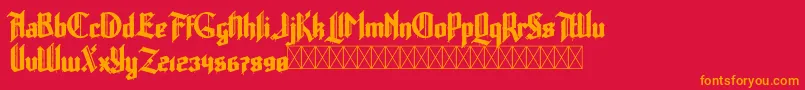 Police Lumberjack Zombie – polices orange sur fond rouge