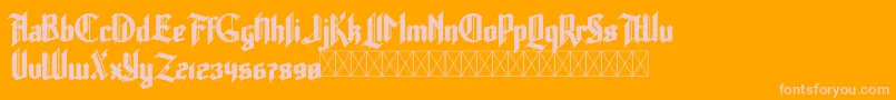 Lumberjack Zombie Font – Pink Fonts on Orange Background