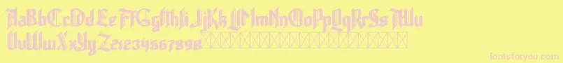 Lumberjack Zombie Font – Pink Fonts on Yellow Background