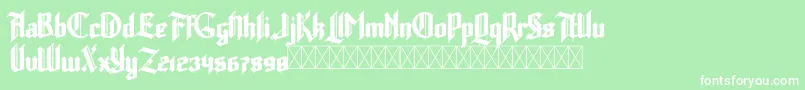 フォントLumberjack Zombie – 緑の背景に白い文字