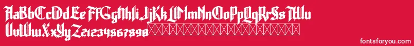 Lumberjack Zombie Font – White Fonts on Red Background