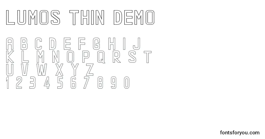 LUMOS THIN DEMO  Font – alphabet, numbers, special characters