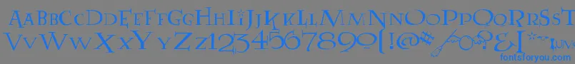 フォントLUMOS – 灰色の背景に青い文字