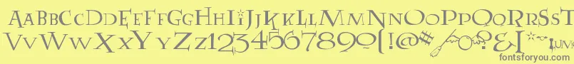 フォントLUMOS – 黄色の背景に灰色の文字