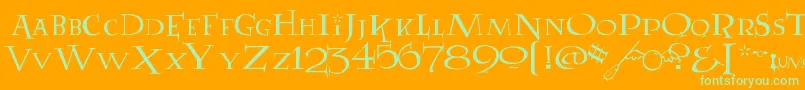 LUMOS-fontti – vihreät fontit oranssilla taustalla