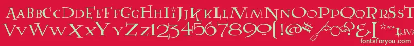 LUMOS Font – Green Fonts on Red Background