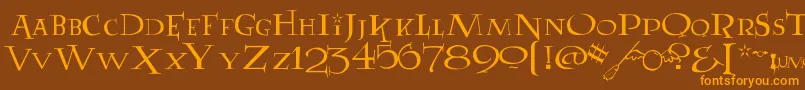 LUMOS Font – Orange Fonts on Brown Background