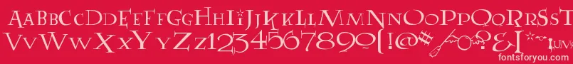 LUMOS Font – Pink Fonts on Red Background