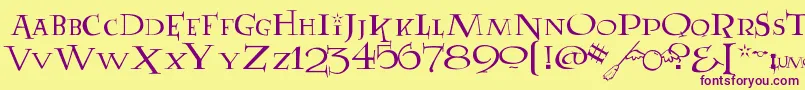 LUMOS Font – Purple Fonts on Yellow Background