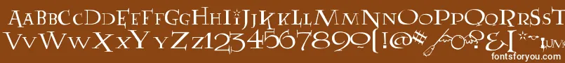 フォントLUMOS – 茶色の背景に白い文字