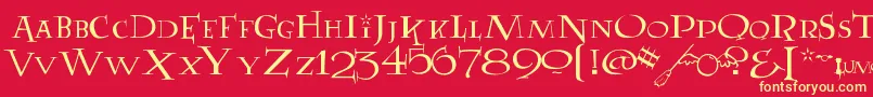 LUMOS Font – Yellow Fonts on Red Background