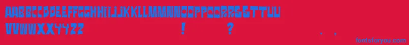 Ratanegra-Schriftart – Blaue Schriften auf rotem Hintergrund