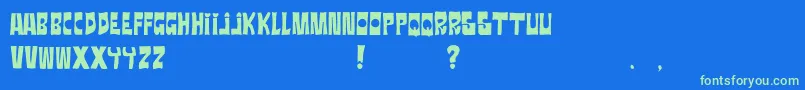 Ratanegra Font – Green Fonts on Blue Background