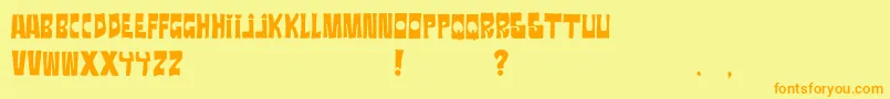 Ratanegra Font – Orange Fonts on Yellow Background
