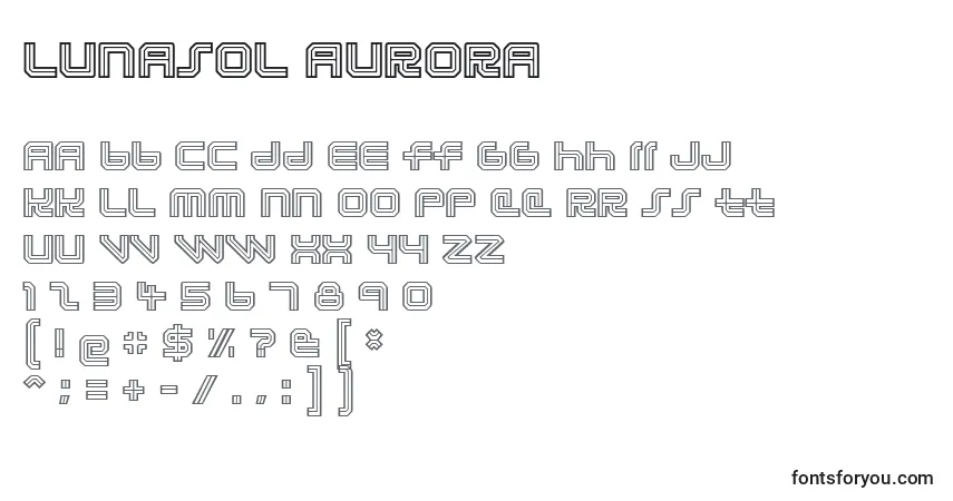 Schriftart Lunasol aurora – Alphabet, Zahlen, spezielle Symbole