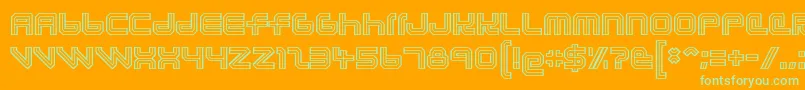 lunasol aurora-Schriftart – Grüne Schriften auf orangefarbenem Hintergrund