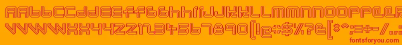 Fonte lunasol aurora – fontes vermelhas em um fundo laranja