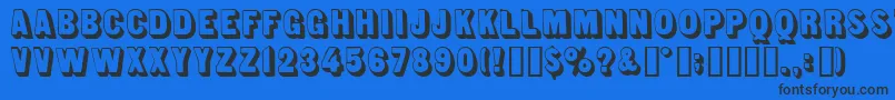 Шрифт LUNCH    – чёрные шрифты на синем фоне