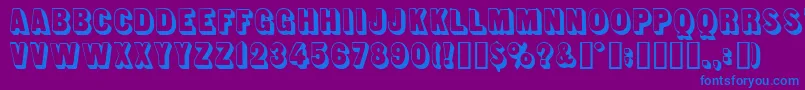 フォントLUNCH    – 紫色の背景に青い文字