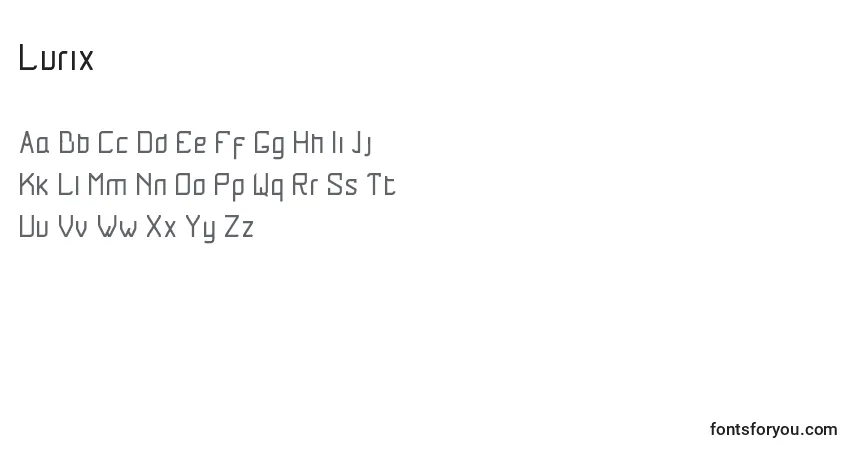 Fuente Lurix - alfabeto, números, caracteres especiales