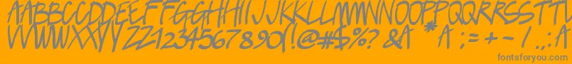 Lush-Schriftart – Graue Schriften auf orangefarbenem Hintergrund