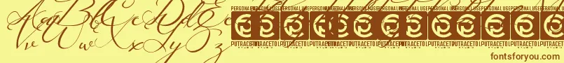Lusya Free Font – Brown Fonts on Yellow Background