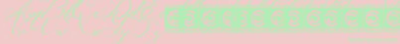 Lusya Free Font – Green Fonts on Pink Background