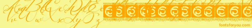 Lusya Free Font – Orange Fonts on Yellow Background