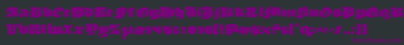 Czcionka luxcontratenebras – fioletowe czcionki na czarnym tle