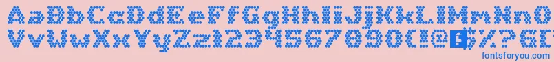 HexGirlfriend-Schriftart – Blaue Schriften auf rosa Hintergrund