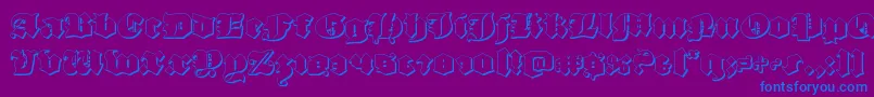 luxcontratenebras3d-Schriftart – Blaue Schriften auf violettem Hintergrund