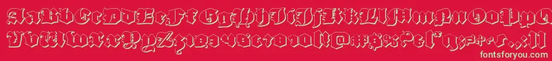 luxcontratenebras3d Font – Green Fonts on Red Background
