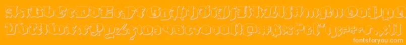 luxcontratenebras3d-Schriftart – Rosa Schriften auf orangefarbenem Hintergrund