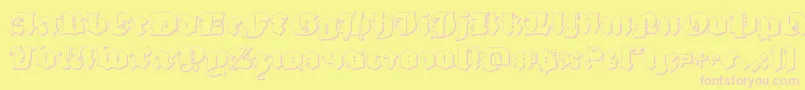 luxcontratenebras3d Font – Pink Fonts on Yellow Background