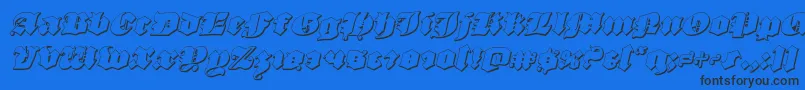 luxcontratenebras3dital Font – Black Fonts on Blue Background