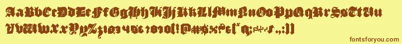 luxcontratenebrascond Font – Brown Fonts on Yellow Background