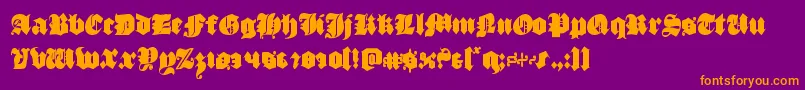 luxcontratenebrascond-Schriftart – Orangefarbene Schriften auf violettem Hintergrund