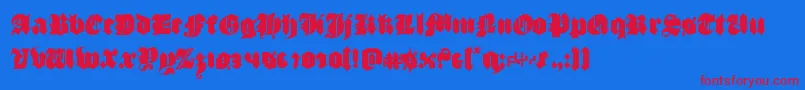 luxcontratenebrascond Font – Red Fonts on Blue Background