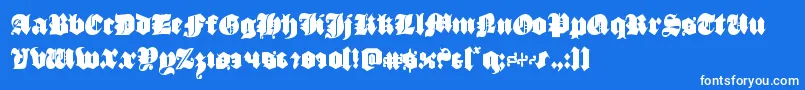 フォントluxcontratenebrascond – 青い背景に白い文字