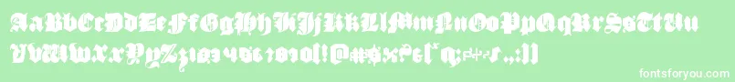 フォントluxcontratenebrascond – 緑の背景に白い文字