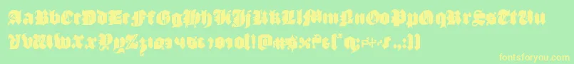 luxcontratenebrascond Font – Yellow Fonts on Green Background