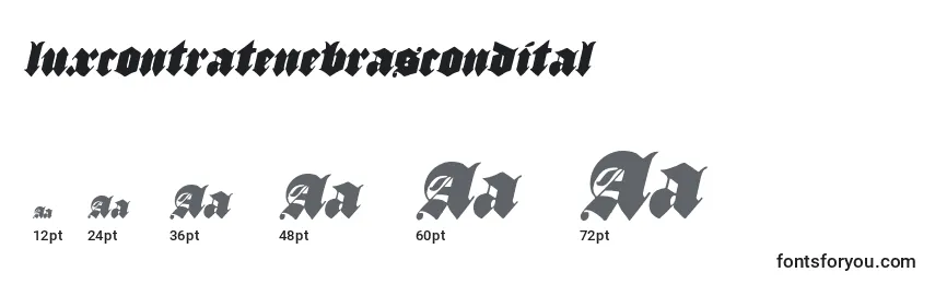 Размеры шрифта Luxcontratenebrascondital