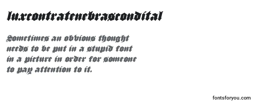 Review of the Luxcontratenebrascondital Font