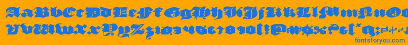 luxcontratenebrasexpand-Schriftart – Blaue Schriften auf orangefarbenem Hintergrund