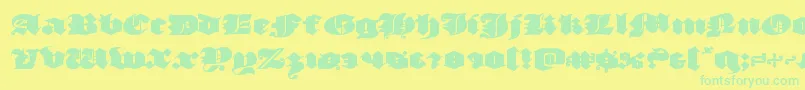 luxcontratenebrasexpand Font – Green Fonts on Yellow Background