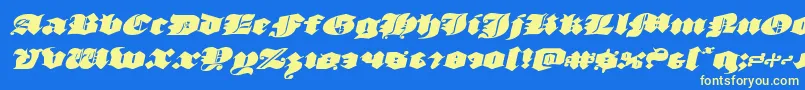 luxcontratenebrasexpandital Font – Yellow Fonts on Blue Background